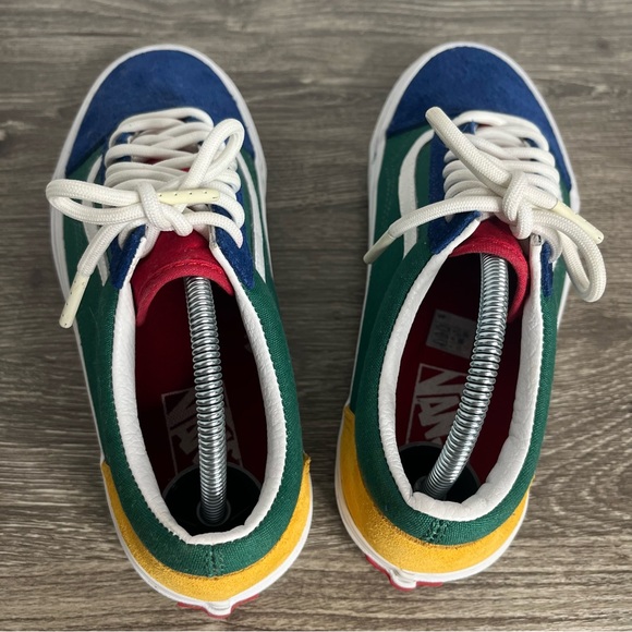 Vans Old Skool Unisex Color Block Blue Green Yellow Red Men 6.5 Woman 8 Shoes - Picture 5 of 11